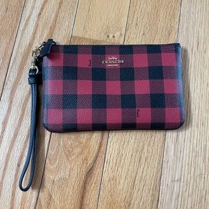 Coach plaid wristlet